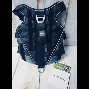 New KROMEN Black Tactical No Pull Dog Training Harness Size M..